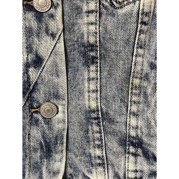 Free People Jacket Womens XS Extra Small Denim Distressed Trucker Thrashed Stain - Picture 4 of 13